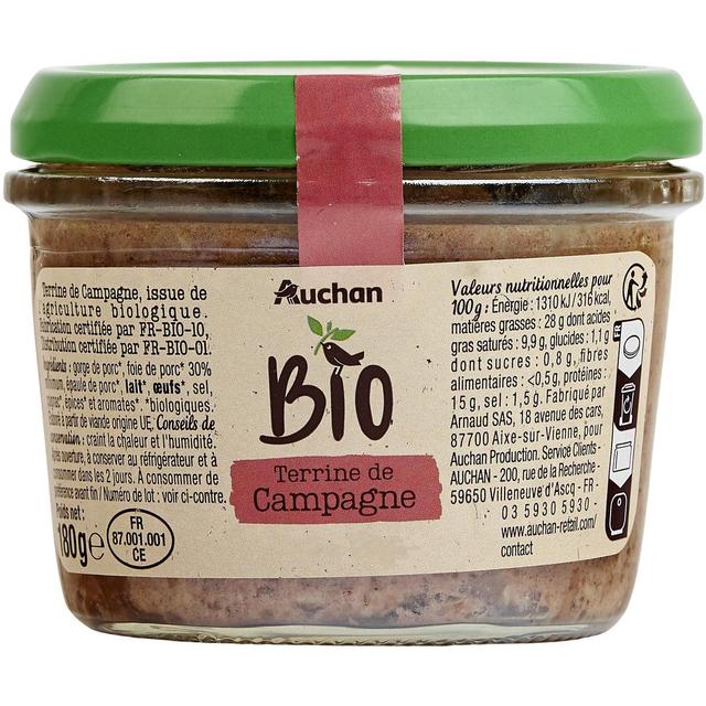 3596710324446 - Auchan BIO - Terrine de campagne Bio