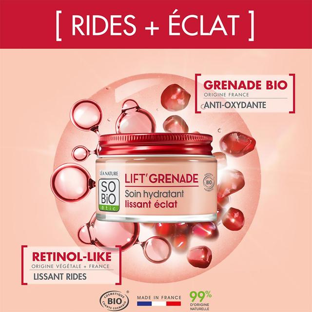 3517360024746 - SO'BIO ETIC - Soin hydratant lissant éclat, Lift'Grenade