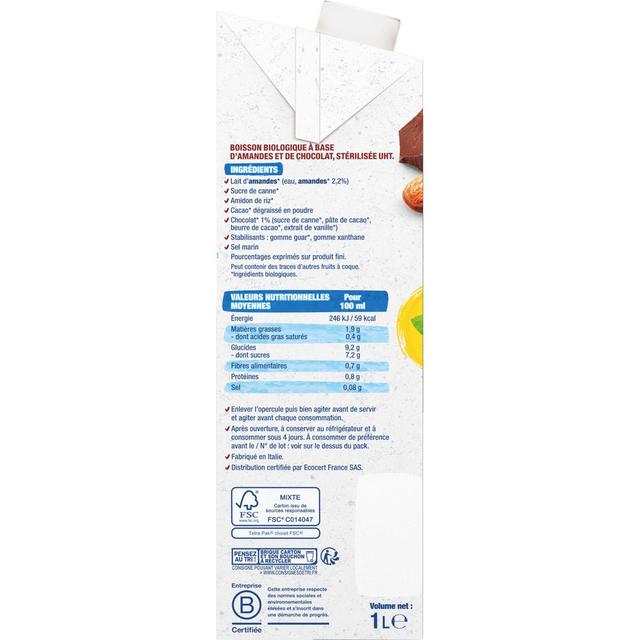 3229820784946 - Bjorg - Lait d'Amande Chocolat Boisson Végétale Bio