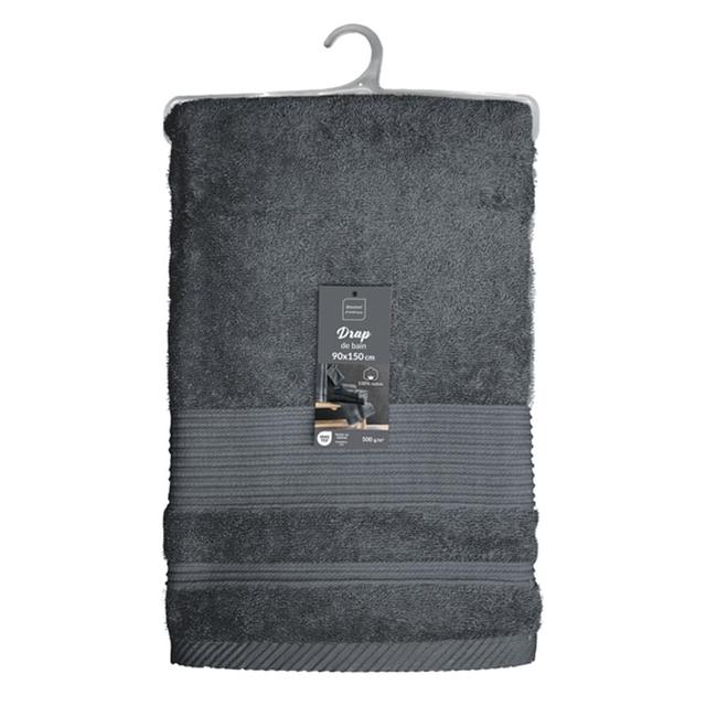 3574388015446 - Douceur D Interieur - Drap de bain eponge unie tendre Anthracite