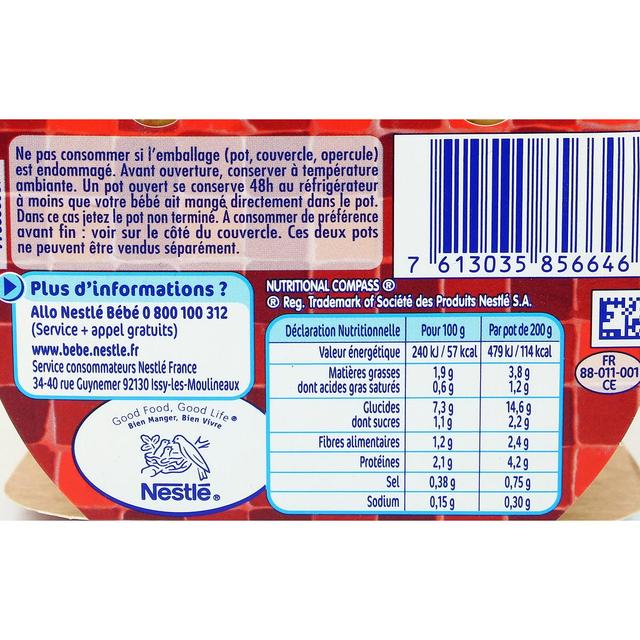 7613035856646 - Nestlé - P'tite Recette - Pot au Feu Bol Bébé Dès 8 mois