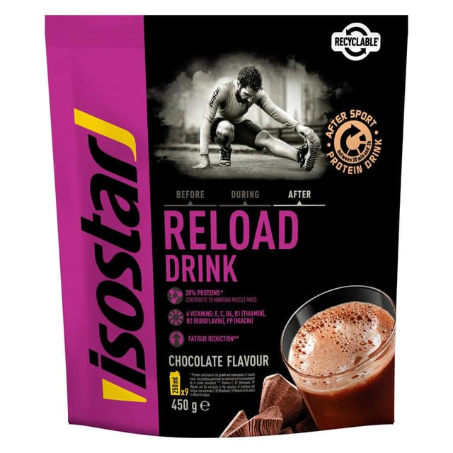 3175681247246 - Isostar - Chocolat en poudre protéinée - Boisson de récupération Reload Drink