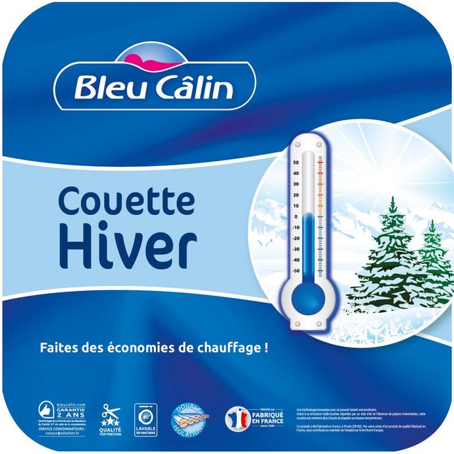 3153633467546 - Bleu calin - Couette microfibre hiver 2 x 250 g/m²