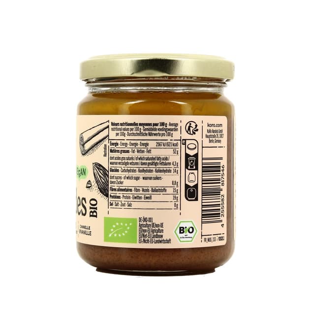4255582817546 - Koro - Purée d'amandes cannelle-vanille bio