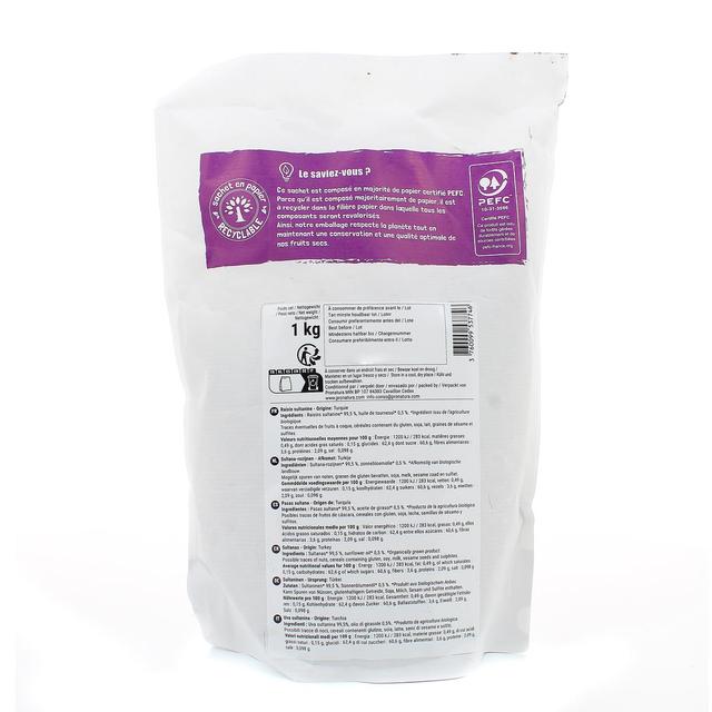 3760099537746 - Pronatura - Raisin Sultanine bio, Turquie