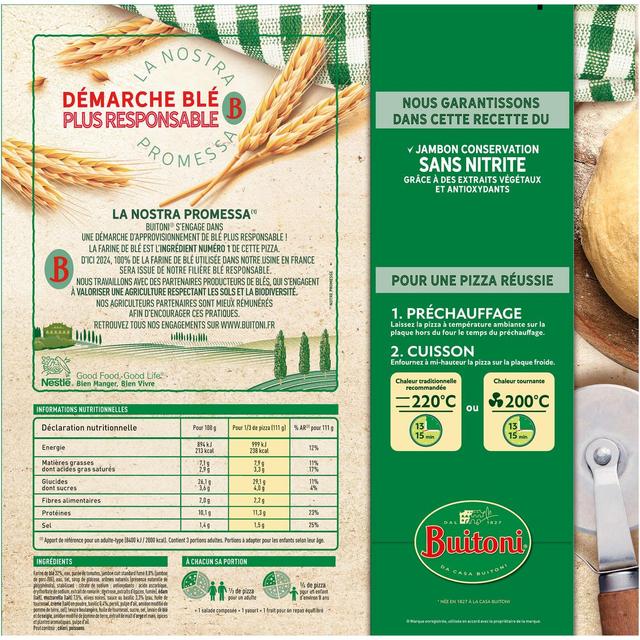 7613039971147 - Buitoni Four à pierre - Pizza Royale Jambon fromage olives basilic