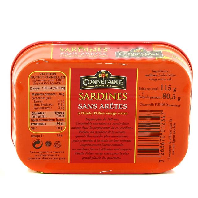 3263670012347 - Connetable - Sardines à l'huile d'olive sans arrête