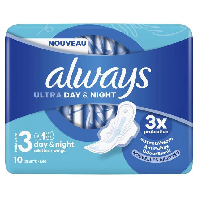 8006540822647 - Always - Serviette Hygiénique Avec Ailettes Ultra Day & Night Taille 3