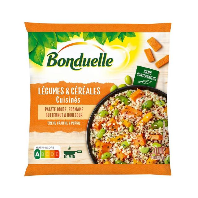 3083681105247 - Bonduelle - Légumes et Céréales Cuisinés- Patate douce, Edamame, Butternut et Boulgour