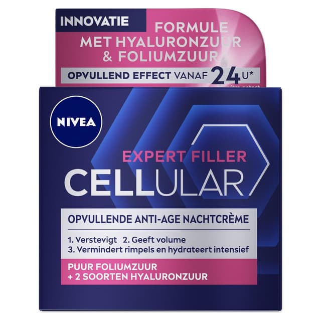 4005900476647 - Nivea - Crème Nuit Anti-rides Repulpant à l'Acide Hyaluronique et Acide Folique Cellular Expert Filler