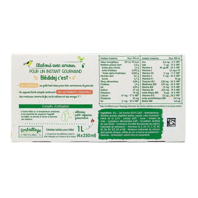 3041091606747 - Blédina - Blédi'dej - Céréales Lactées saveur céréales Brique Bébé Dès 6 mois