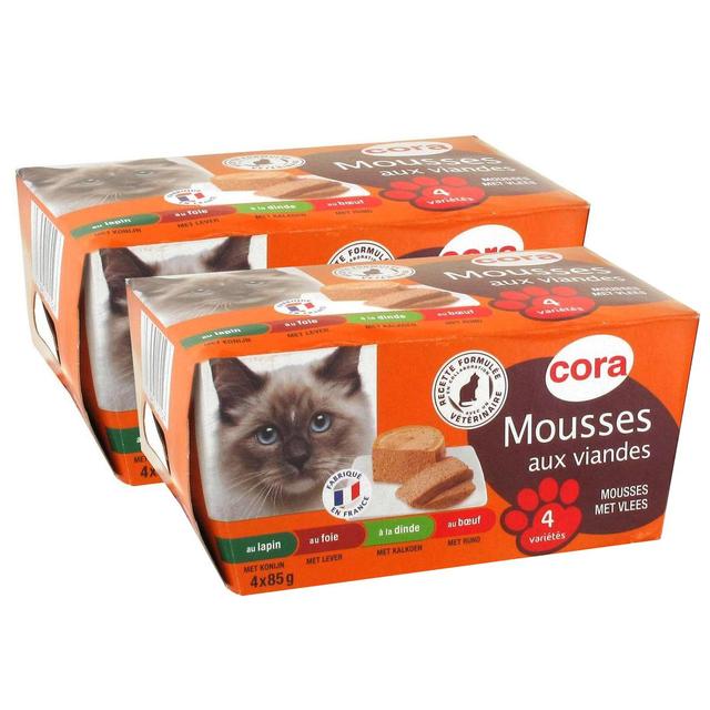 2050000267147 - Cora - Boîtes Mousses Viandes 4 variétés pour Chat Adulte