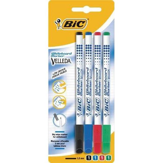 3086120027247 - Bic - Feutres effaçables à sec Velleda pointe fine couleurs assorties