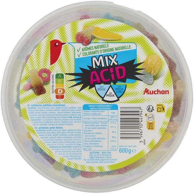 3596710447947 - Auchan - Assortiment de bonbons acide maxi mix acid