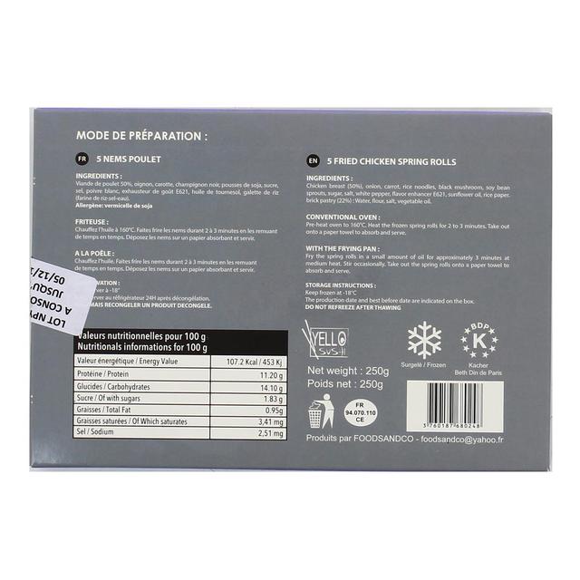3760187680248 - Yello Sushi - Nems au poulet