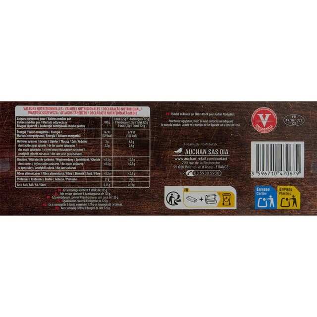 3596710532148 - Auchan - Steak haché pur boeuf façon bouchère 5%mg
