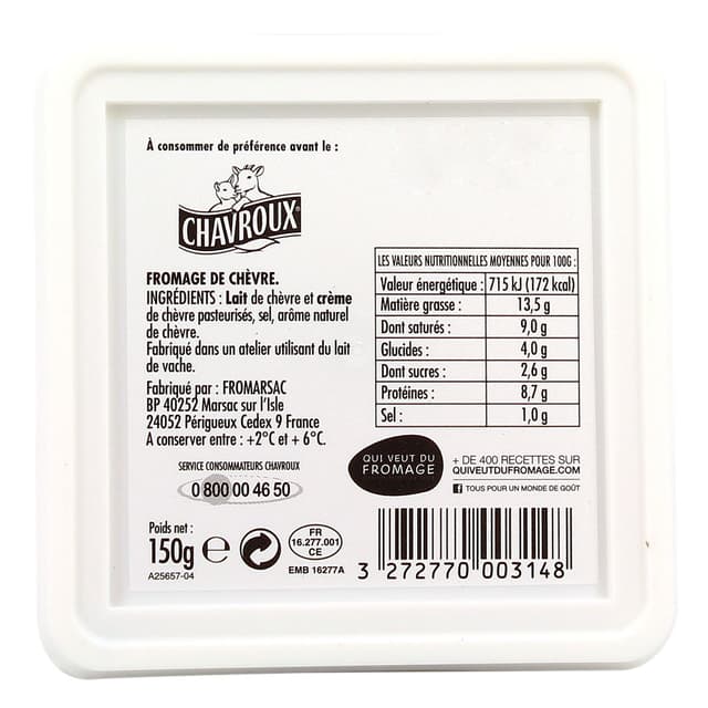 3272770003148 - Chavroux - Fromage de chèvre