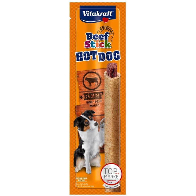4008239234148 - Vitakraft Beef Stick - Bâtonnet Hot Dog Boeuf - Friandise Récompense pour chien