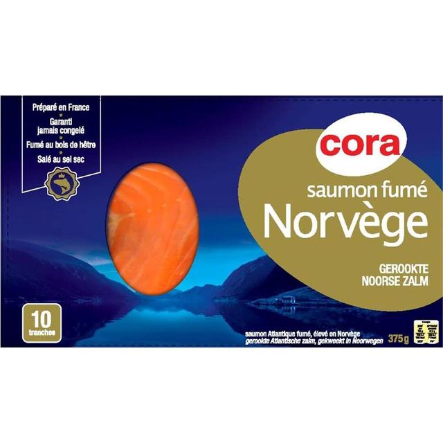3257980974648 - Cora - Saumon fumé Norvège, 375g