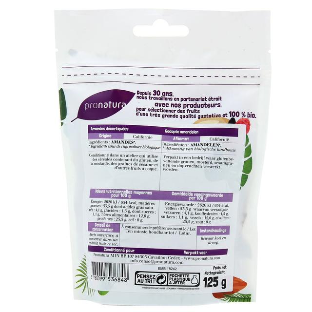 3760099536848 - Pronatura - Amandes décortiquées de Californie bio