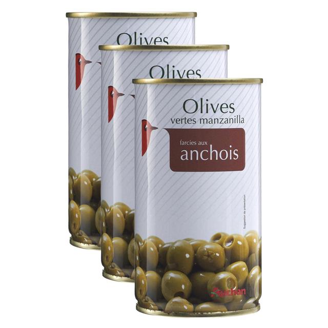 2050000408748 - Auchan - Olives vertes Manzanilla farcies aux anchois