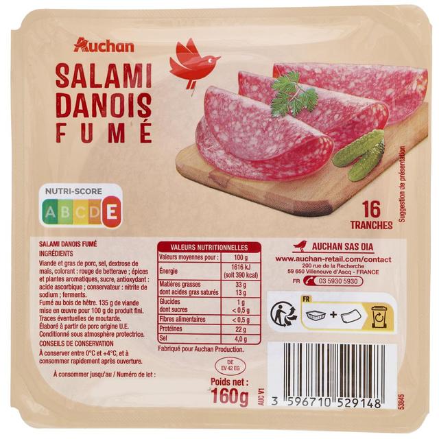 3596710529148 - Auchan - Salami Danois Fumé