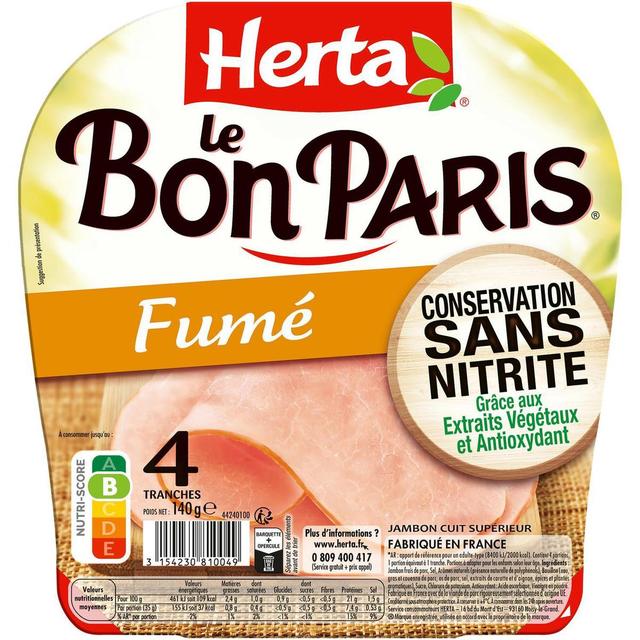 3154230810049 - Herta - Jambon Fumé Le Bon Paris Conservation Sans Nitrite