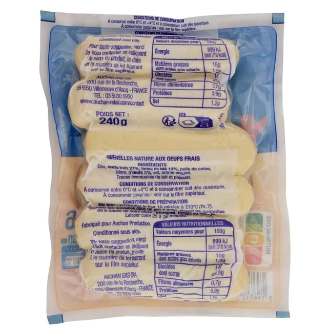 3596710340149 - Auchan - Quenelles nature