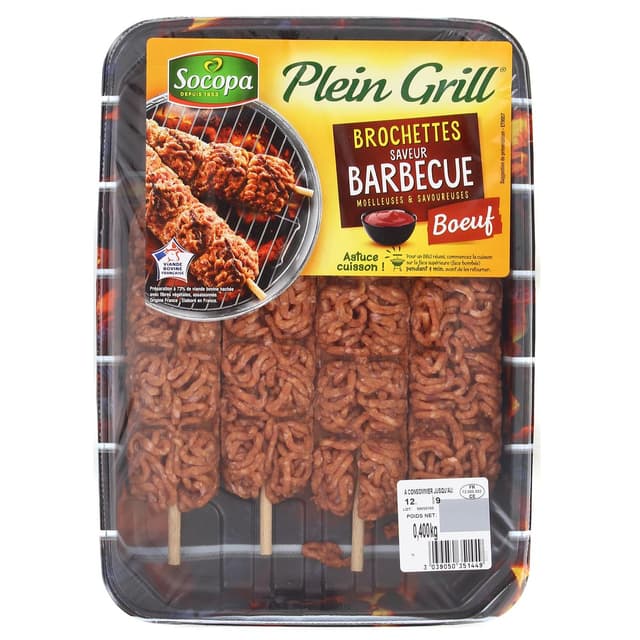 3039050351449 - Socopa - Brochettes boeuf saveur barbecue