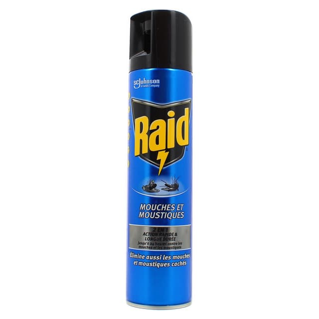 5000204303049 - Raid - Aerosol Anti-Insectes Mouches Et Moustiques 2En1 Action Rapide Et Longue Durée