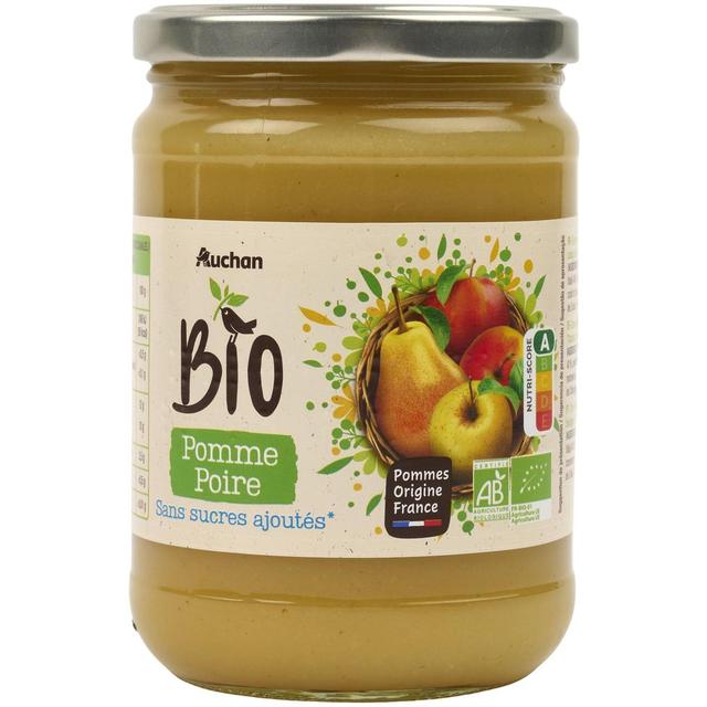 3596710483549 - Auchan BIO - Purée de pomme poire sans sucres ajoutés en bocal Bio