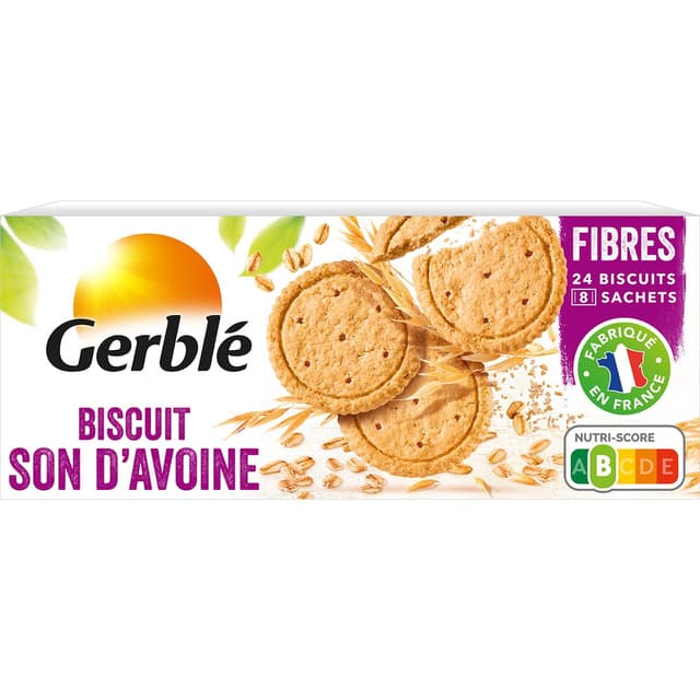 3175681103849 - Gerblé Fibres - 24 Biscuits au Son d'Avoine - 46% de sucres en moins