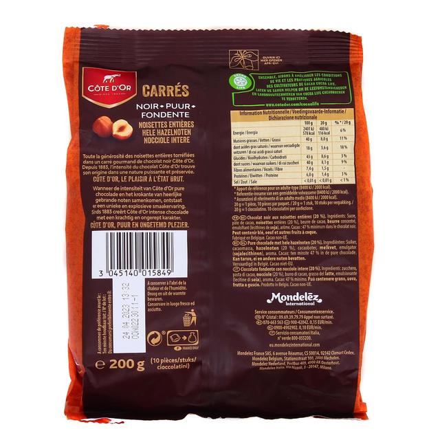 3045140015849 - Côte d'Or - Carré Noir noisettes