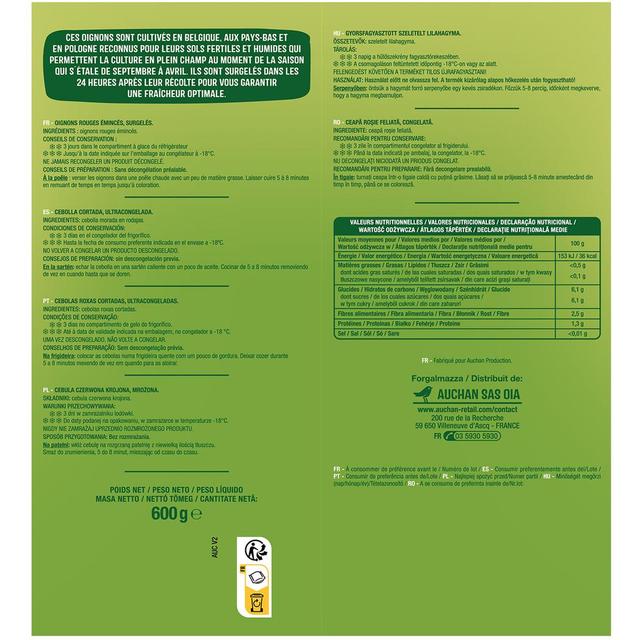 3596710496549 - Auchan - Oignons rouges émincés
