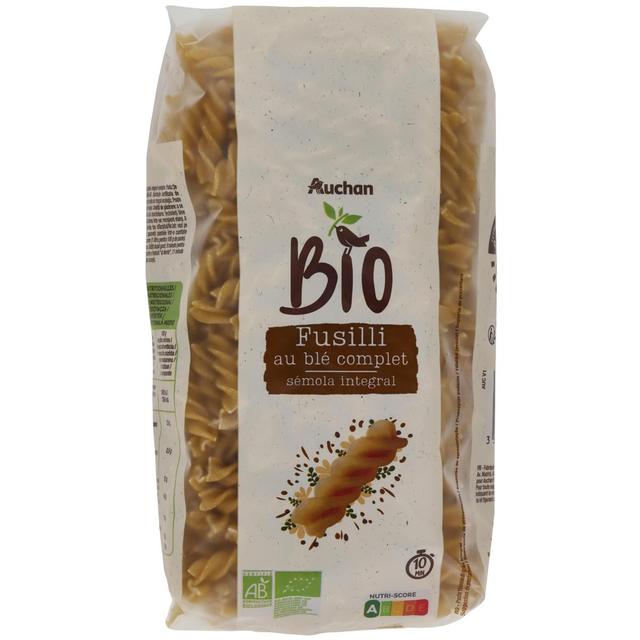 3596710546749 - Auchan BIO - Pâtes Fusilli intégrale au blé complet bio