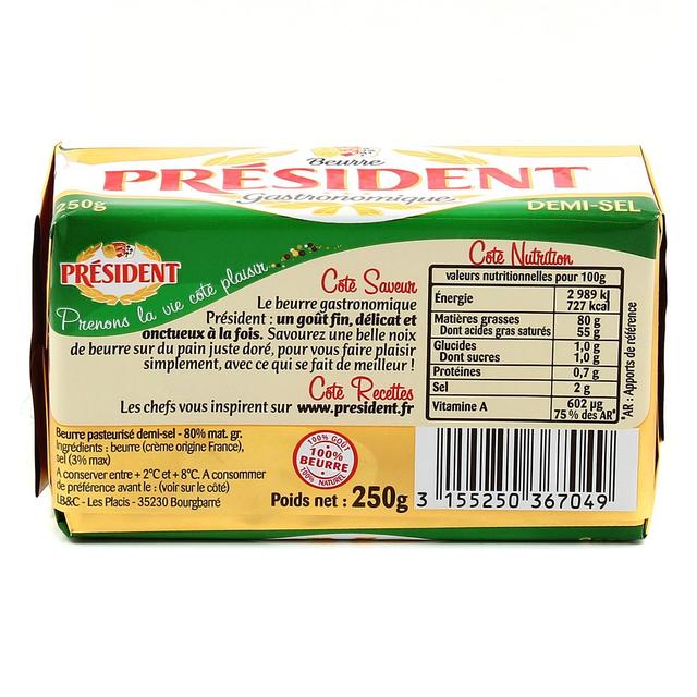 3155250367049 - Président - Beurre plaquette 1/2 Sel