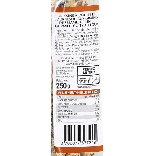 3760077537249 - Florelli - Gressins Multigraines - Artisanal