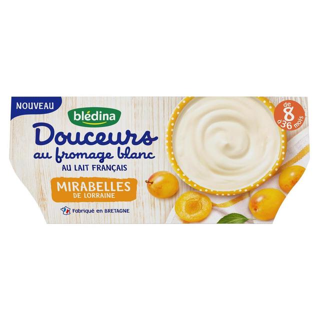 3041091427649 - Blédina - Dessert lacté fromage blanc Mirabelle Coupelles Bébé Dès 8 mois