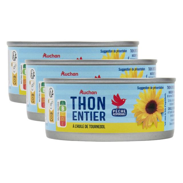 2050000409349 - Auchan - Thon entier à l'huile de tournesol