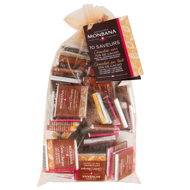 3474340089549 - Chocolaterie Monbana - Assortiment de carrés de chocolat x50