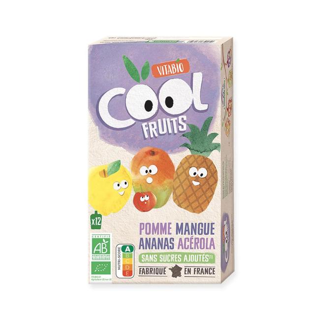 3288131650050 - Vitabio - Cool Fruits - Pommes Mangue Ananas Acérola Bio - Purée de Fruits