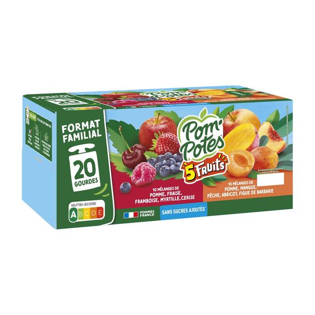 3021762420650 - Pom Potes - Compotes 5 fruits sans sucre 20X90G