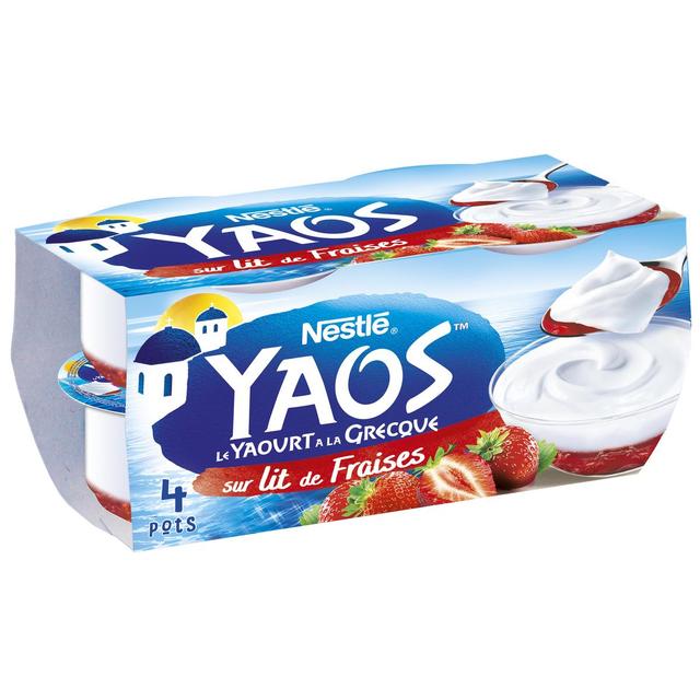 3023290001950 - Yaos - Yaourt à la Grecque sur lit de fraise