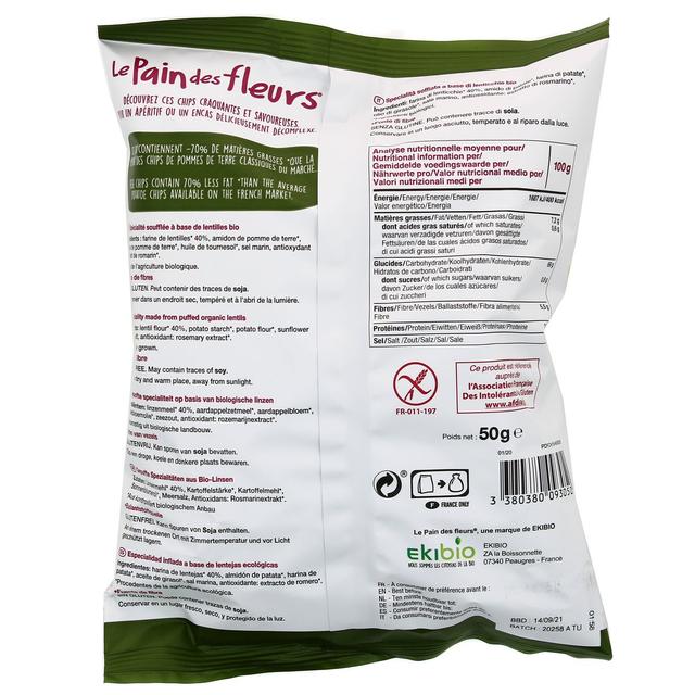 3380380093050 - Le pain des fleurs - Chips aux lentilles vertes bio
