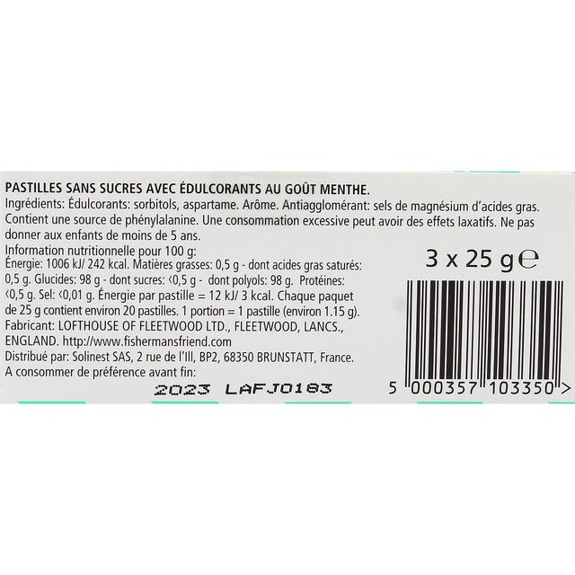 5000357103350 - Fisherman's Friend - Pastilles sans sucres au goût menthe