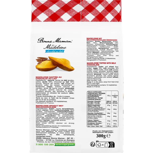 3178530404050 - Bonne Maman - Madeleine chocolat au lait x10