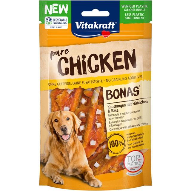 4008239585950 - Vitakraft Pure - Bonas Filet Poulet Fromage - Friandise récompense pour chien