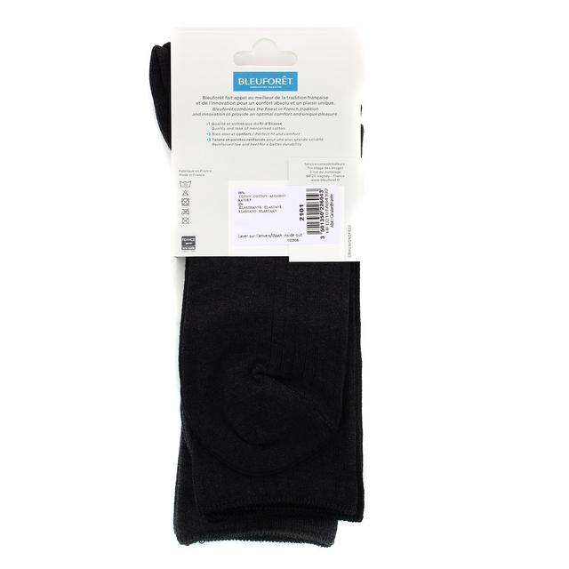 3501350226050 - Bleuforêt - 2 paires de mi chaussettes fil d'écosse Gris Anthracite