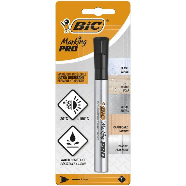 3086123537750 - Bic - Marqueur permanent noir marking pro à pointe moyenne
