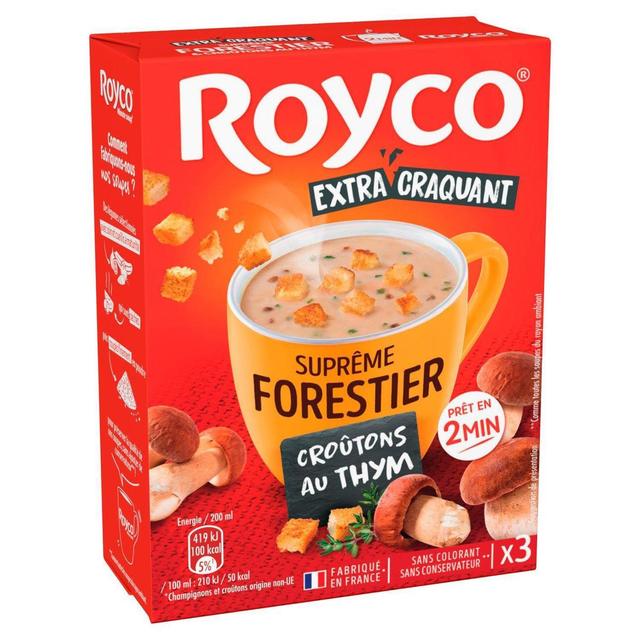 3036815437950 - Royco - Suprême Forestier et Croutons au Thym - 3 Sachets
